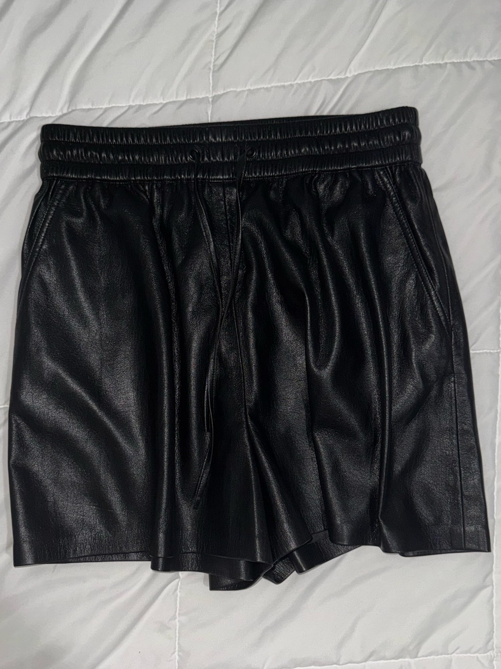 2/$40-Save almost $7 shipping!  NEVER WORN Good American Faux Leather Shorts